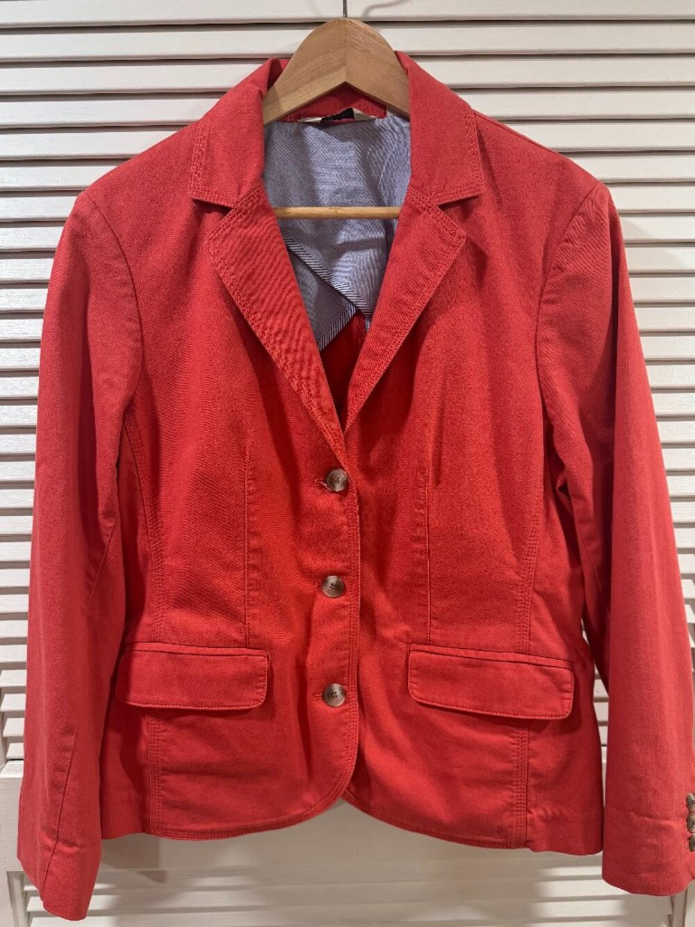 L.L.Bean Women's Coral Cotton Blazer Jacket Medium Petite